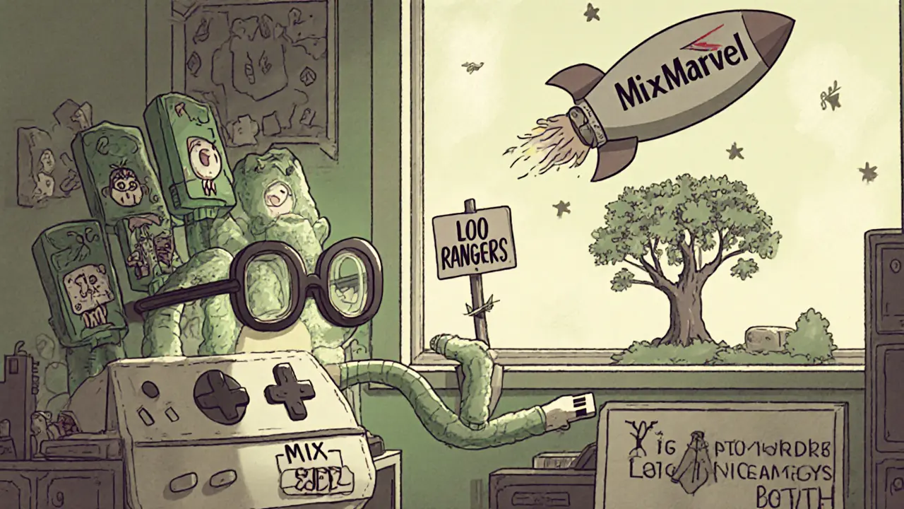 An indie dev plugging a MIX SDK into a console that grows NFT items, with games launching into space.