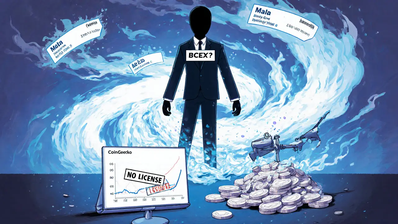 Shadowy figure standing in swirling countries as fake volume graphs overwhelm a lonely real chart.