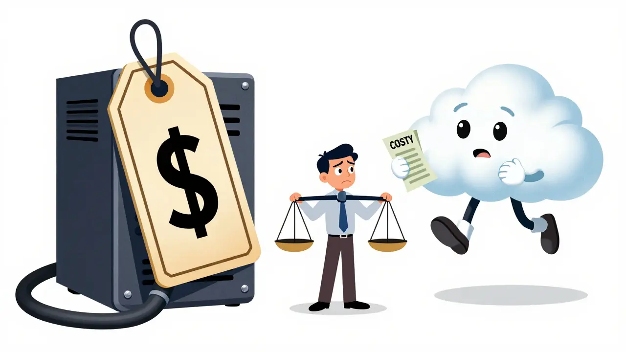 Heavy hardware vs light cloud cost comparison
