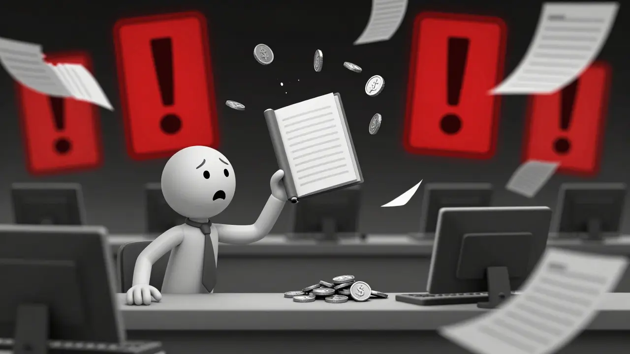 Confused trader facing empty floating ledgers