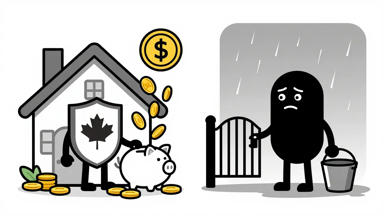 Illustration comparing Canadian tax-advantaged crypto investing vs US restrictions
