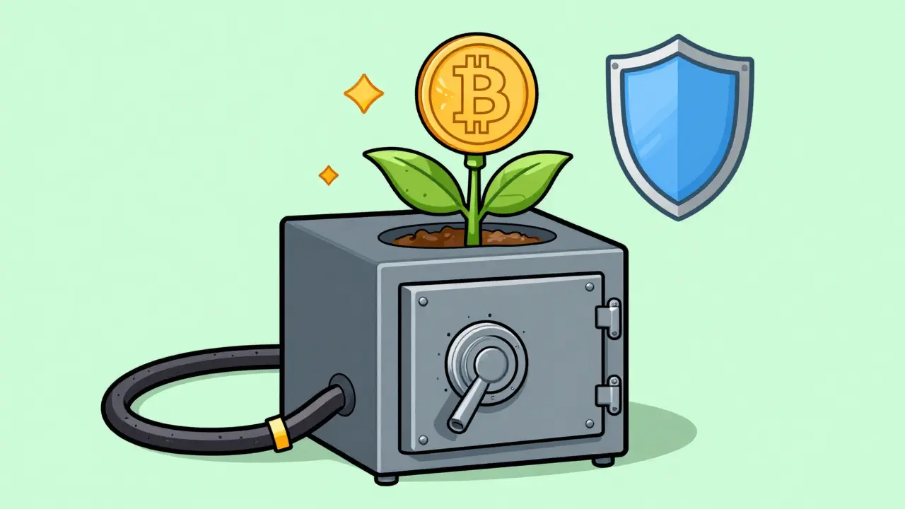 Secure vault turning into growing plant