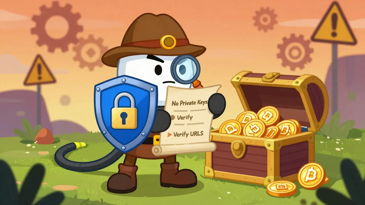 Detective character protecting crypto assets with security shield