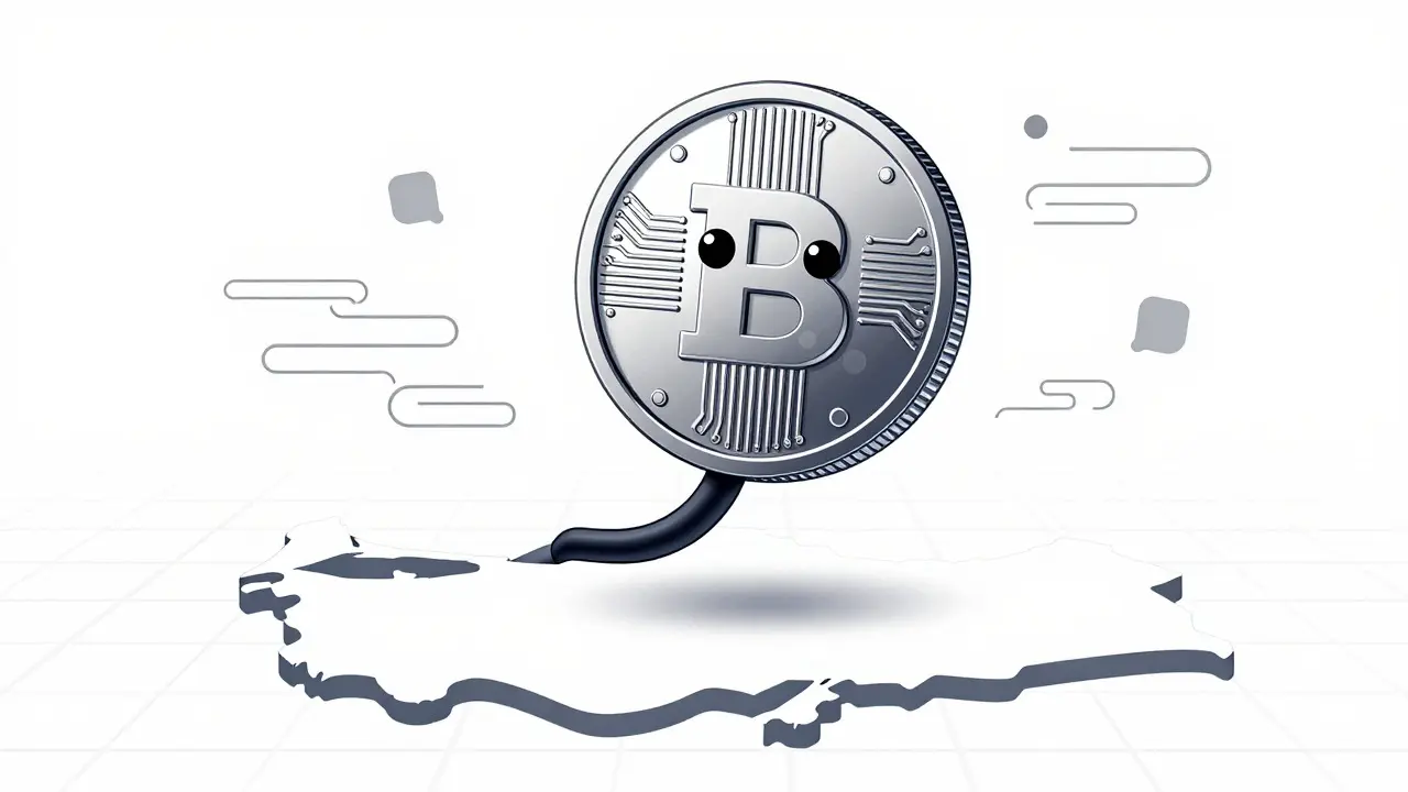 Friendly digital coin representing Turkey's Digital Lira project