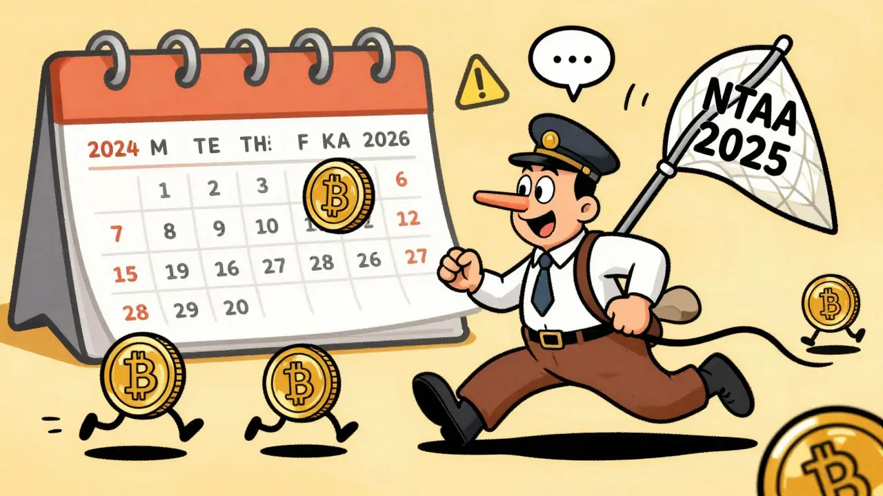 Tax collector chasing running crypto coins