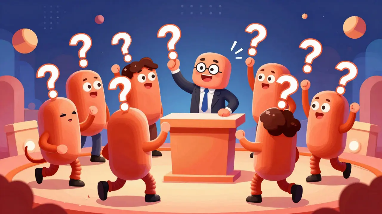 Group of cartoon characters engaging in an AMA session with question marks