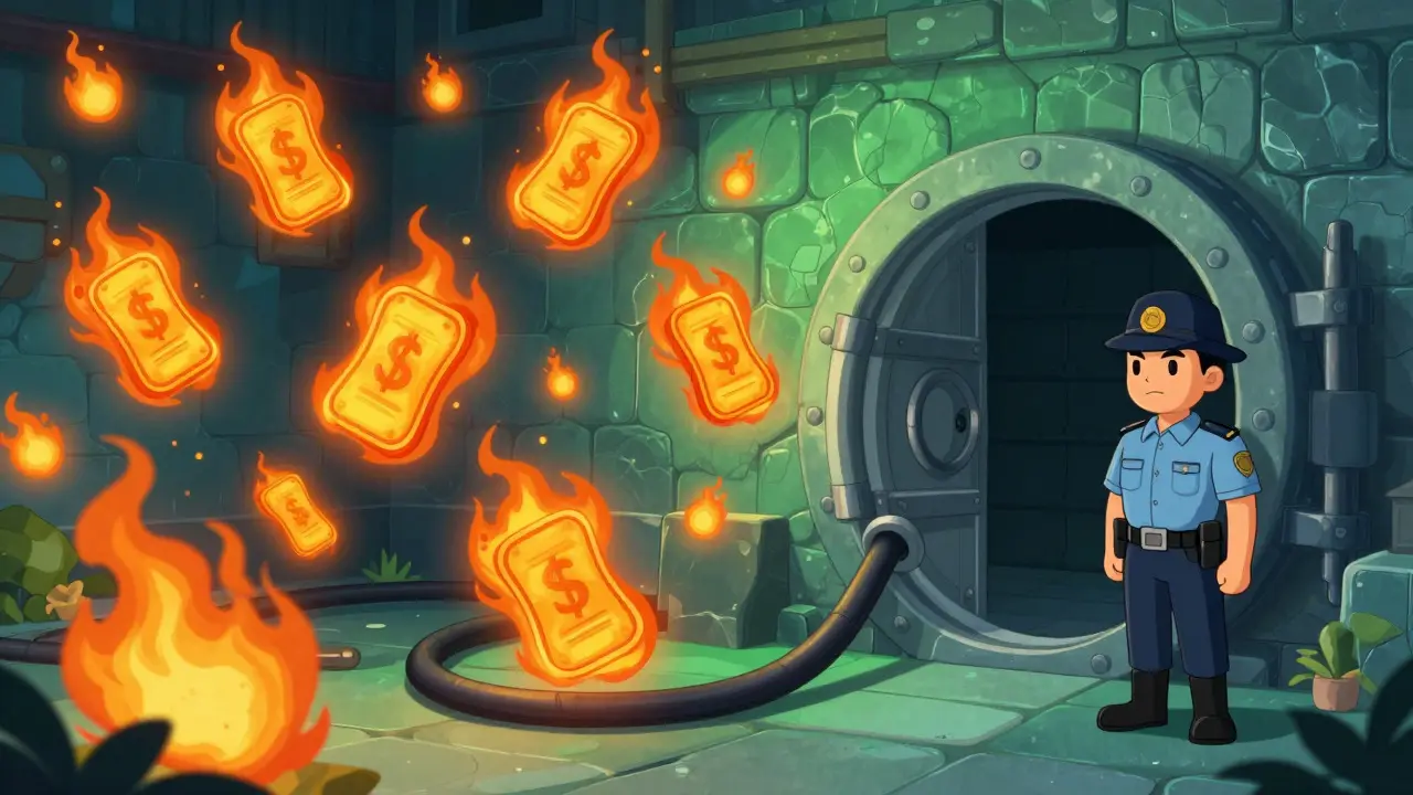 Split view comparing unstable hot wallets with a secure stone vault